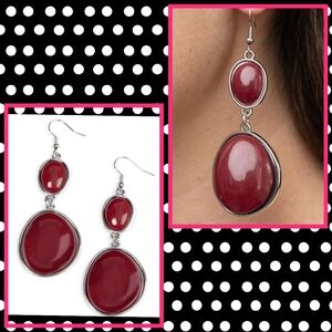 2/$10 Paparazzi Soulful Samba - Red Earrings